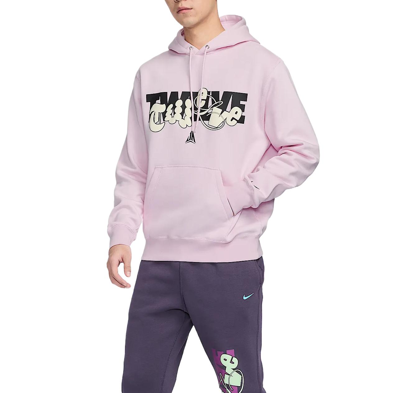 Мужская флисовая баскетбольная толстовка Nike, розовый/черный — фото 4