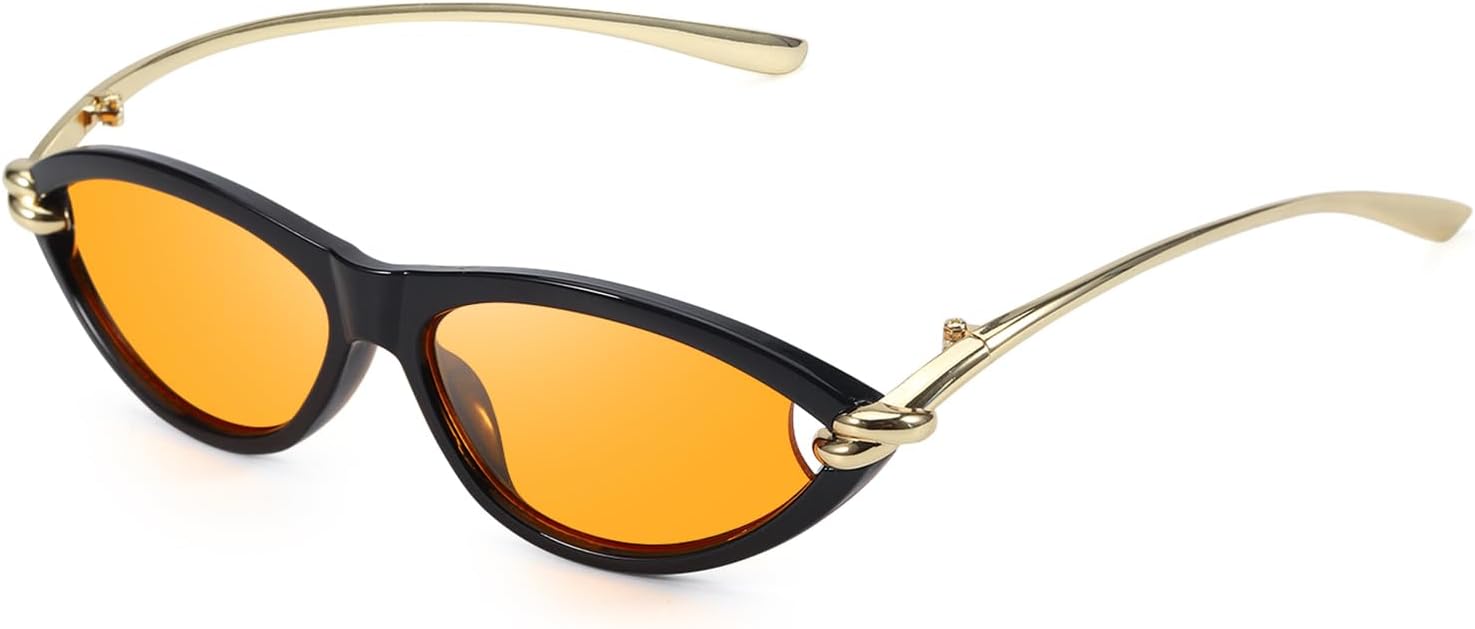 

Солнцезащитные очки-авиаторы Chicid для женщин и мужчин, модные и стильные металлические дизайнерские солнцезащитные очки с защитой UV400 2025 Shades, B05 Black Frame/Orange Lens