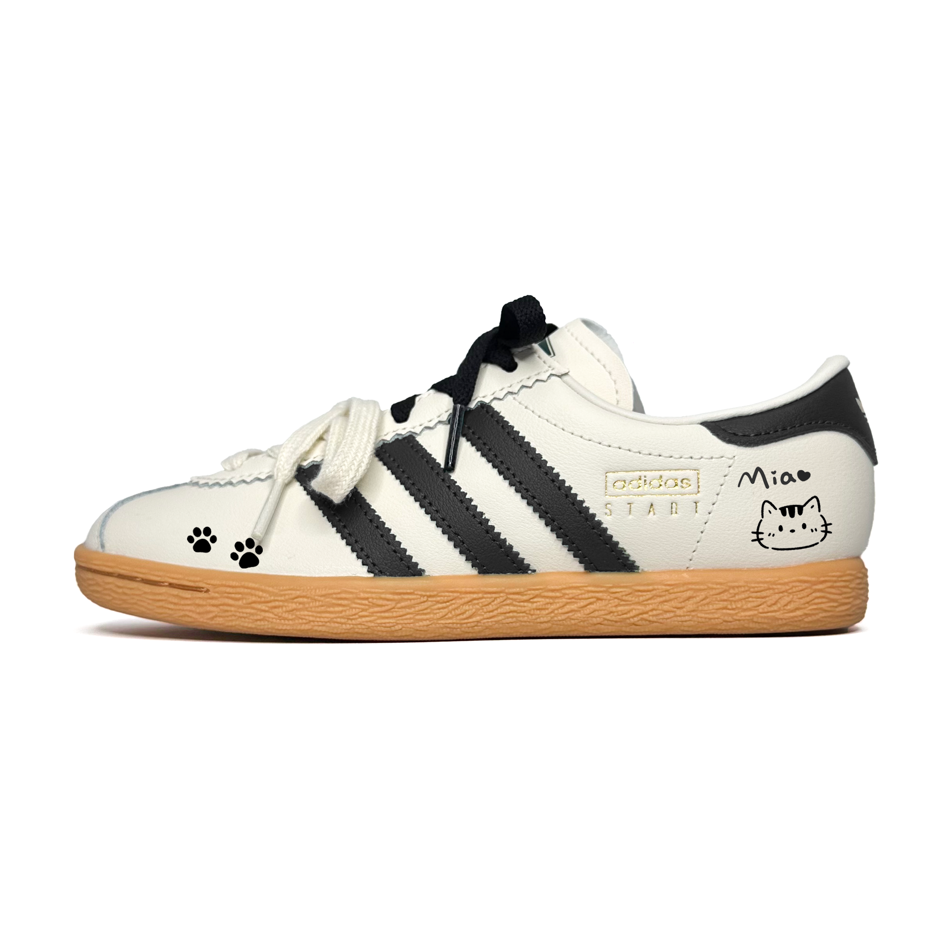 

Stadt Cute, Urban Chic Style, Girlish, Kitten Abrasion Resistant Low top German Army Trainers Unisex Adidas Originals, черный