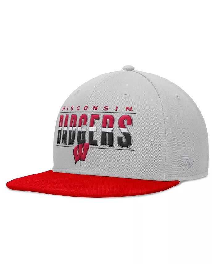 

Мужская серая бейсболка Wisconsin Badgers Hudson Snapback Top of the World
