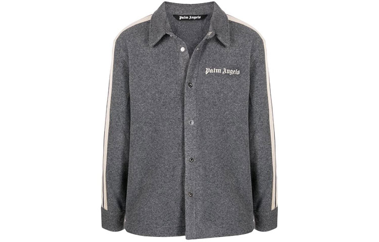 

PALM ANGELS Рубашка мужская серая с острым воротником Moderate Shirt