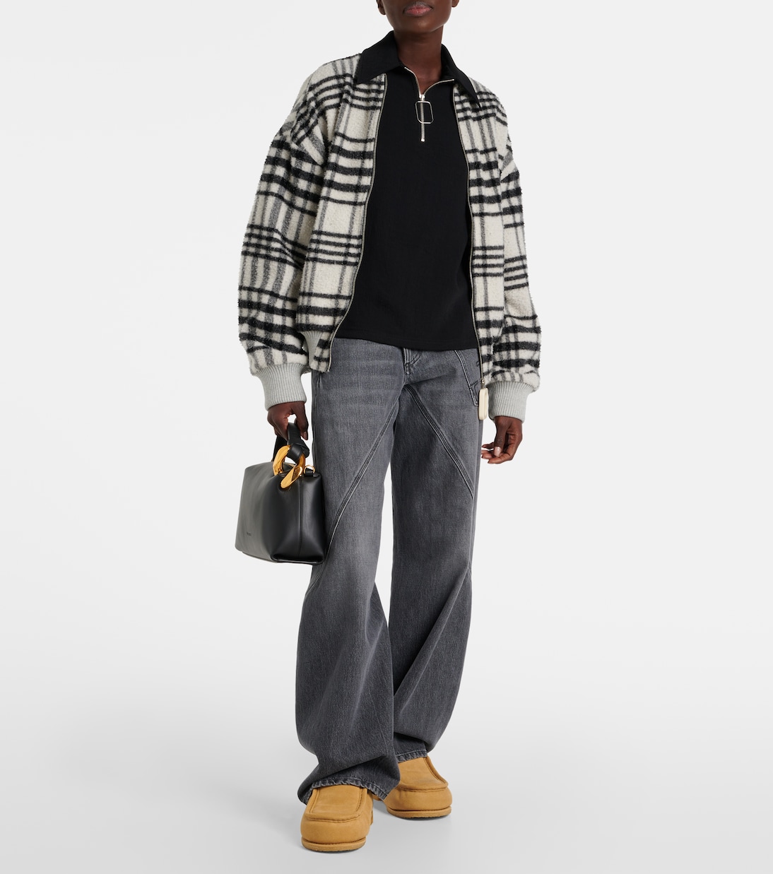 Замшевые мюли с подкладкой из овчины JW Anderson, Senape — фото 3
