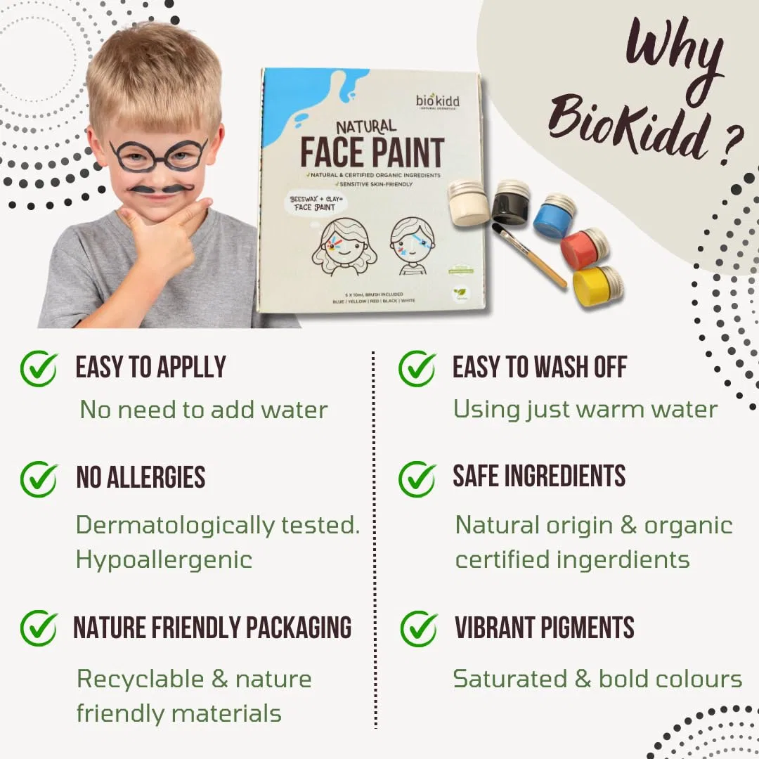 Набор красок для лица для детей Organic Natural Biokidd — фото 3