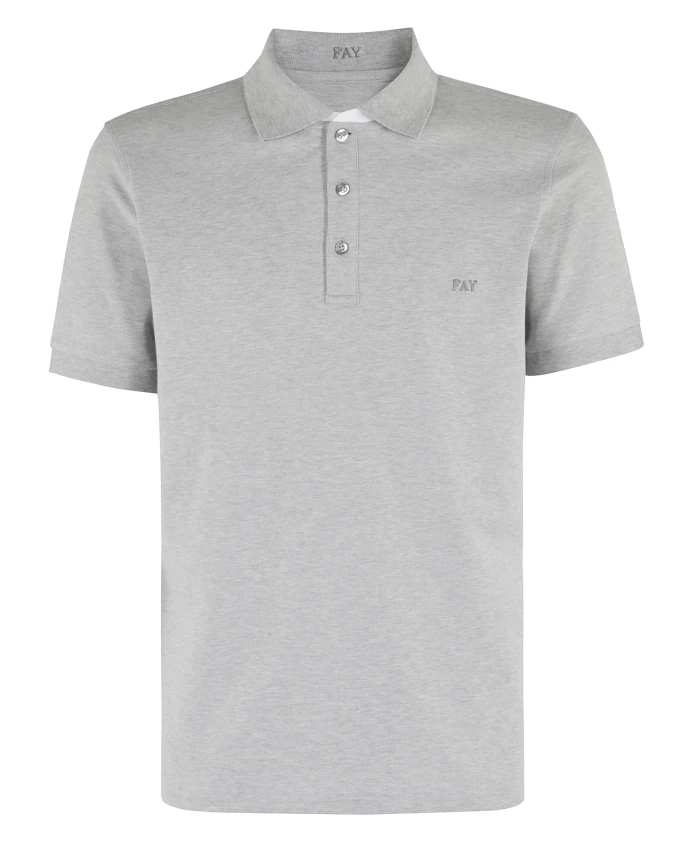 

Серая рубашка-поло с двойным воротником Fay, серый