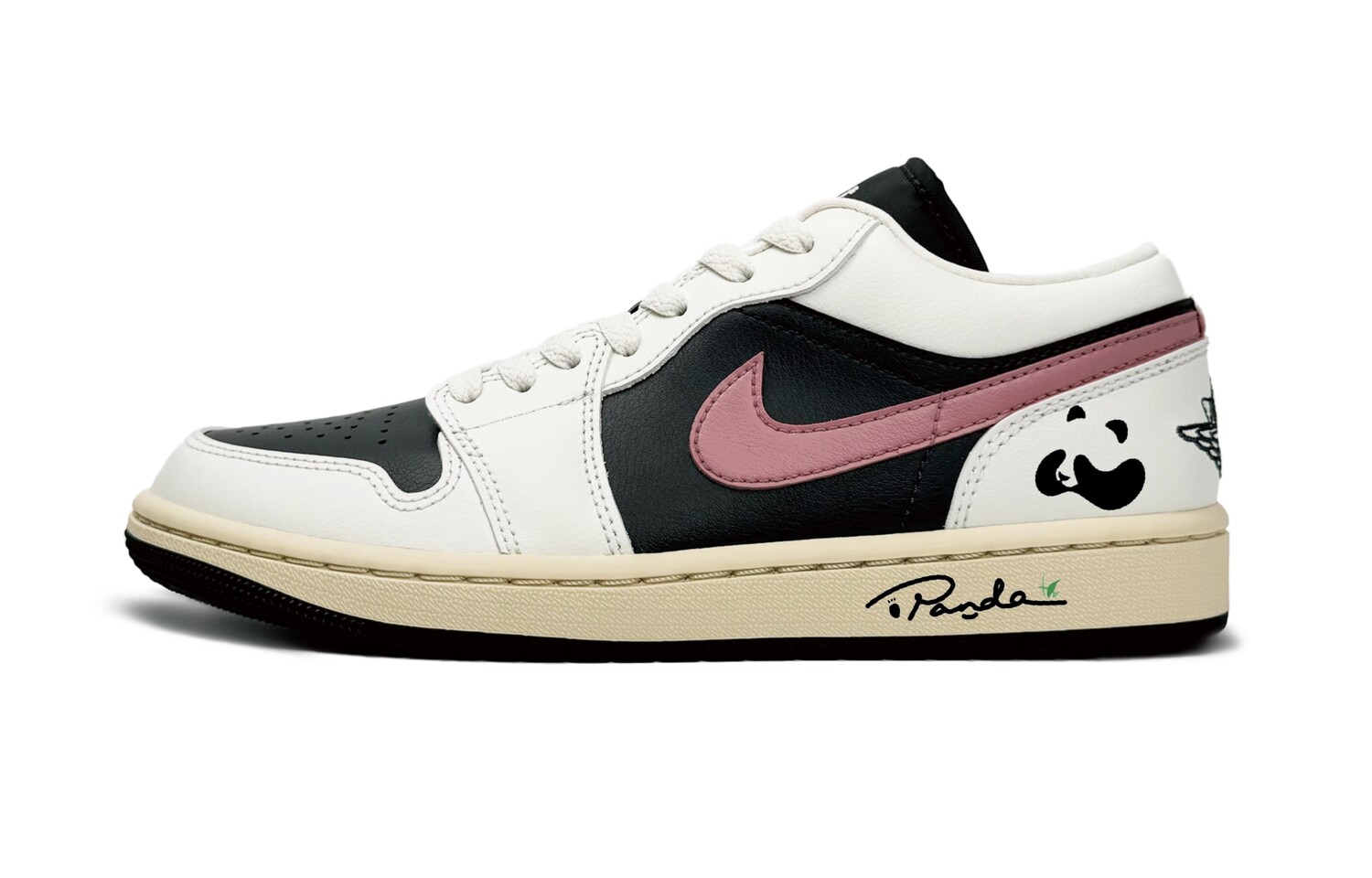 

Кроссовки Air Jordan 1 Vintage Basketball Shoes Women's Low-top Pink, черный/розовый