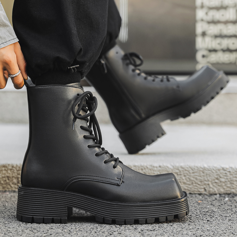 V05 Стильные уличные ботинки Dr Martens в черном цвете с меховой подкладкой, цвет Black [Fleece-Lined] — фото 4