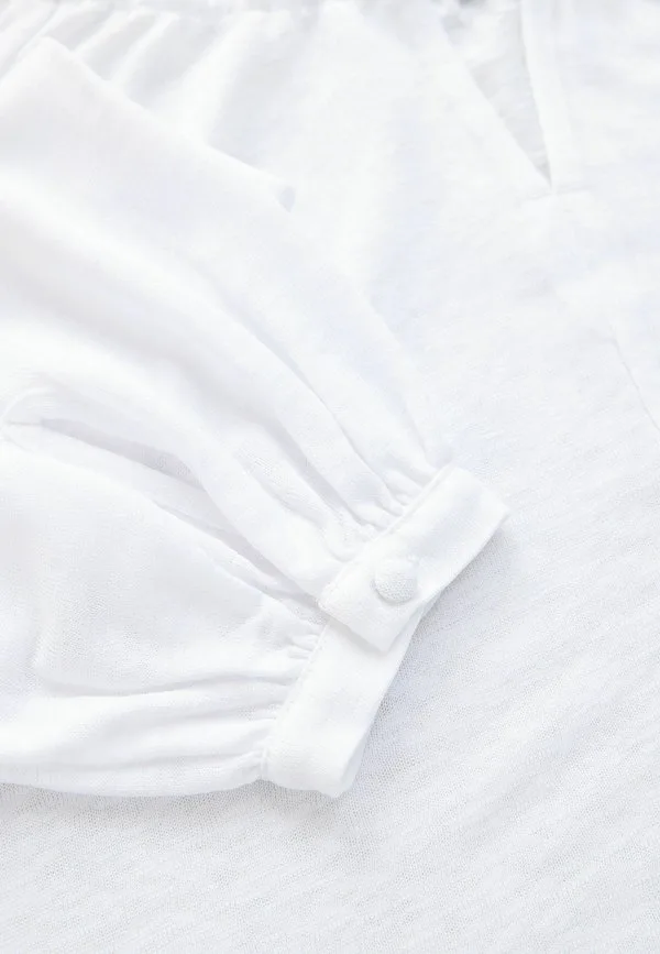 Топ с длинными рукавами и вырезом-лодочкой, стандартного кроя Next, White — фото 2