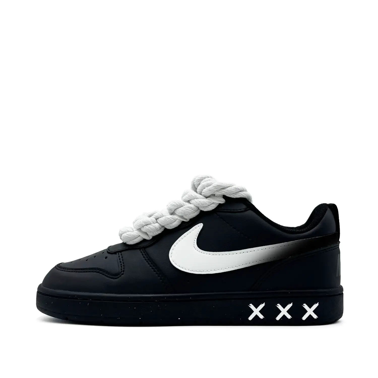 

Nike Court Borough Black Knot нескользящие устойчивые к истиранию низкие скейтборд кроссовки black white детские