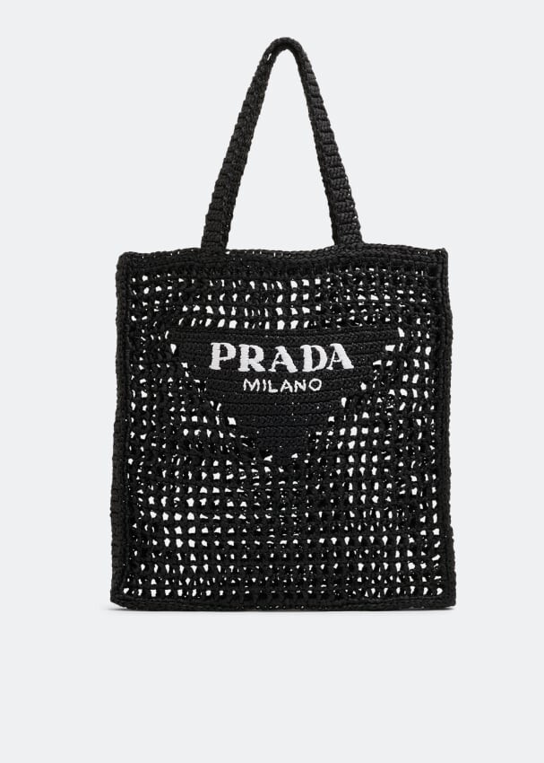 

Сумка-тоут Prada Raffia, черный