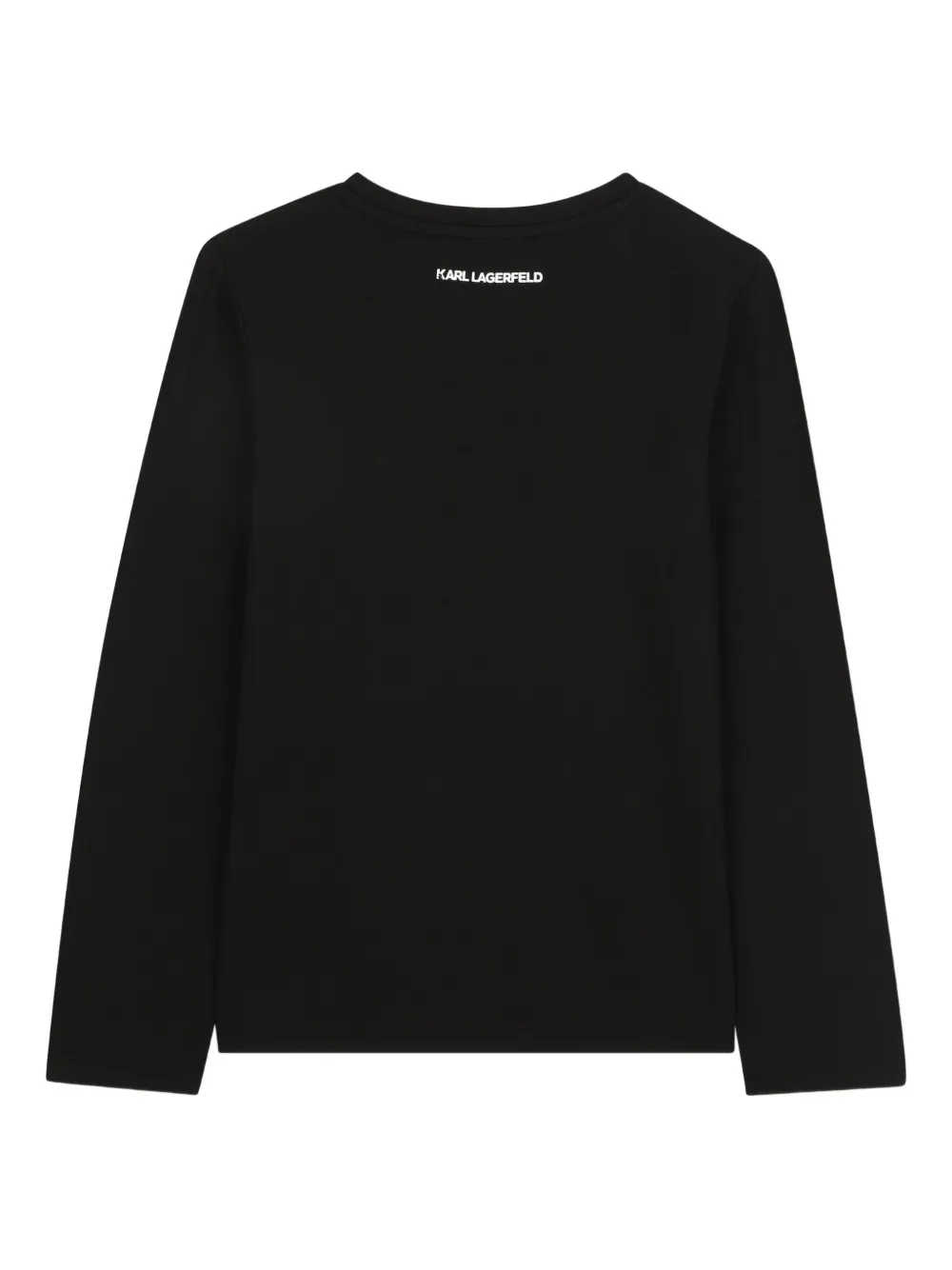 Топ Ikon с длинными рукавами и стразами KARL LAGERFELD KIDS, черный — фото 2