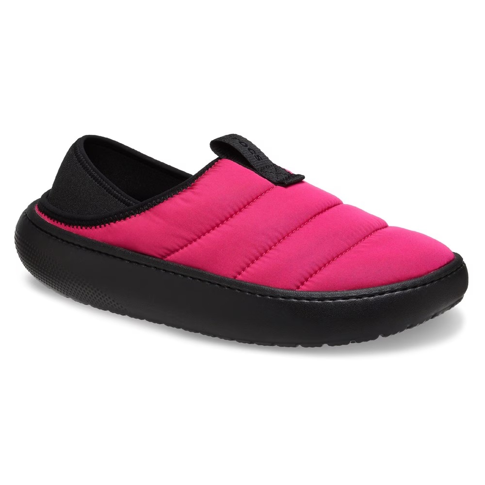 

Классические теплые мокасины-сабо с подкладкой Crocs, dragon fruit/multi