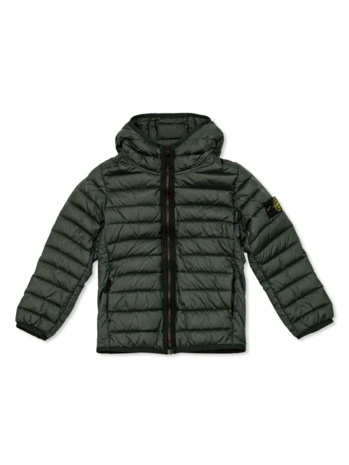 

Stone Island Junior стеганая куртка с капюшоном и нашивкой-логотипом, зеленый
