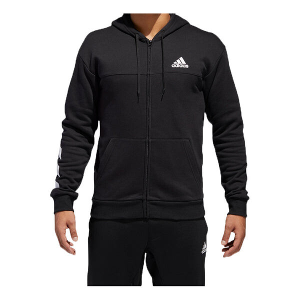 

Куртка adidas SPT Full Zip Basketball Sports Hooded Jacket Black, черный