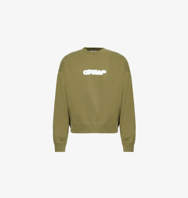 

Толстовка Spray Arrow Skate с круглым вырезом из хлопкового джерси Off-White C/O Virgil Abloh, цвет winter moss