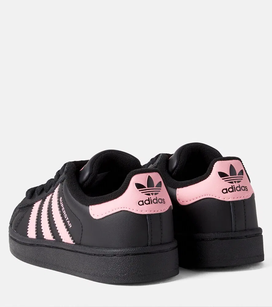 Кожаные кроссовки Superstar II Adidas Originals Kids, черный — фото 2