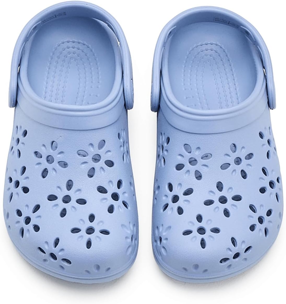 Детские кроксы Crocs с классическим цветочным дизайном, синий — фото 2