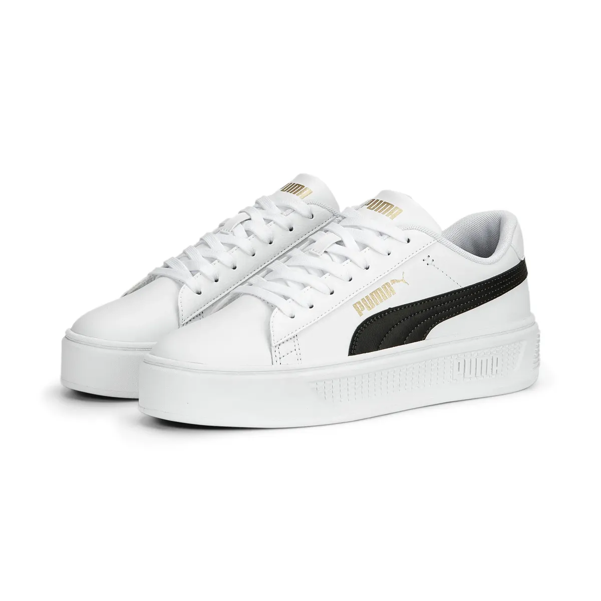 Кроссовки PUMA "Женские кроссовки Smash Platform v3", цвет White Black Gold