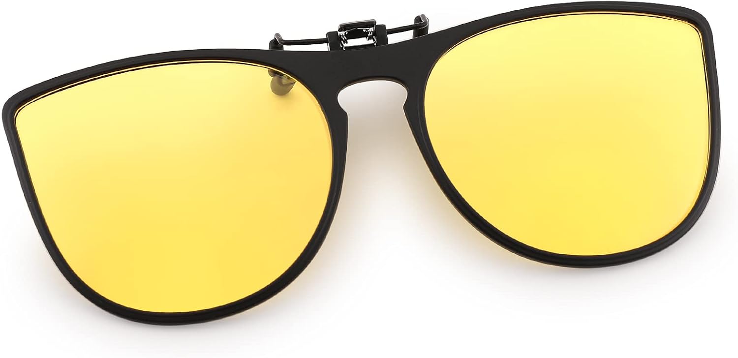 

Поляризованные солнцезащитные очки FEISEDY «Кошачий глаз» с клипсой, для мужчин и женщин, надеваются поверх обычных очков, для вождения и активного отдыха, B2764, Yellow Lens