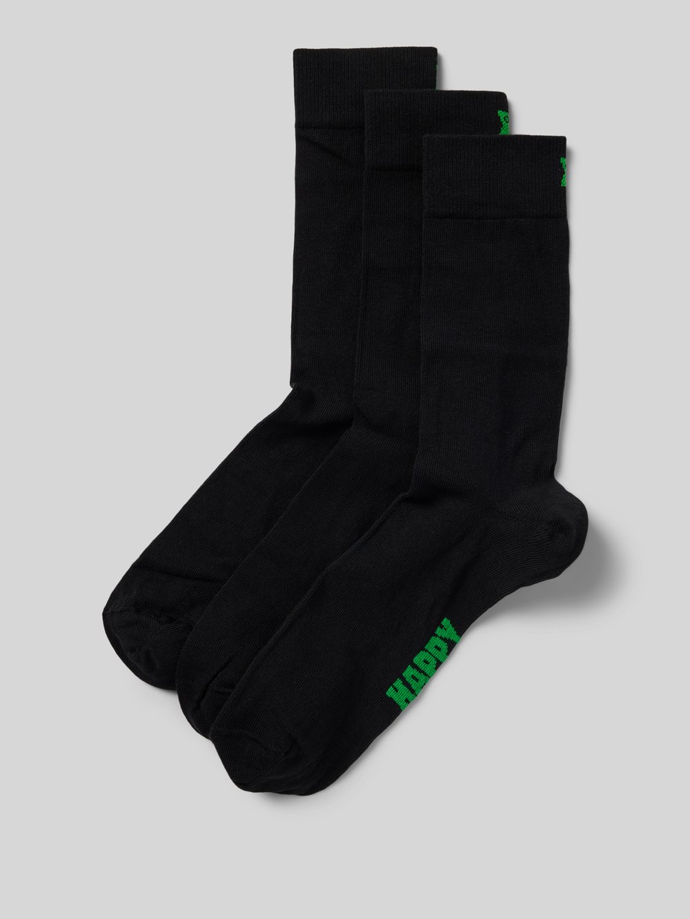 

Носки с этикеткой, модель «Solid», в упаковке 3 шт Happy Socks, черный
