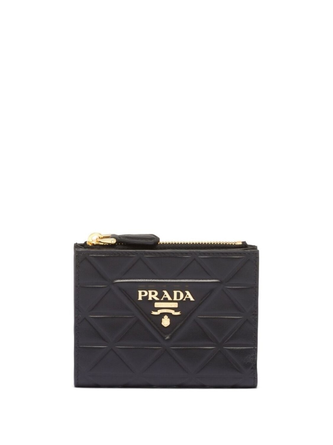 

Prada стеганый кошелек с логотипом, черный