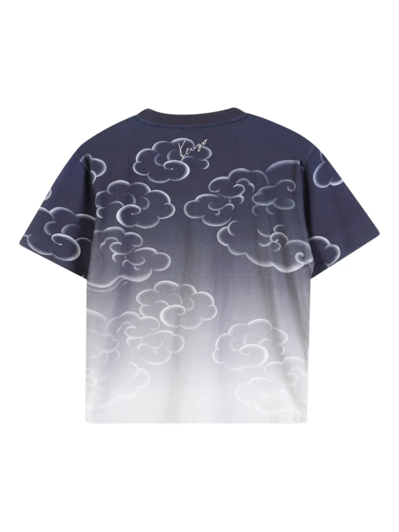 Футболка с принтом тигра и облаками Kenzo Kids, синий — фото 2