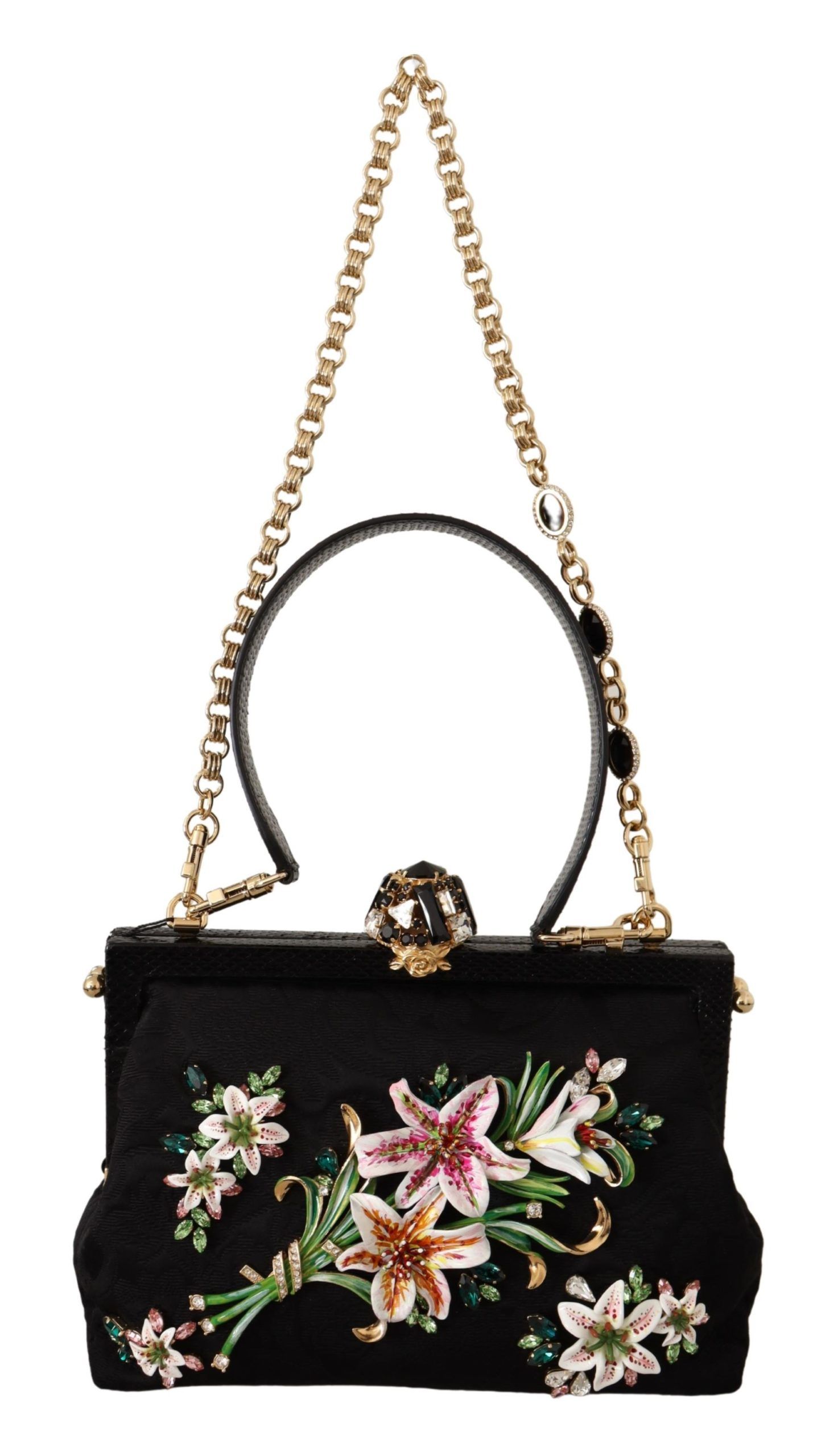 

Элегантная вечерняя сумочка Vanda из черного бархата с кристаллами Dolce & Gabbana