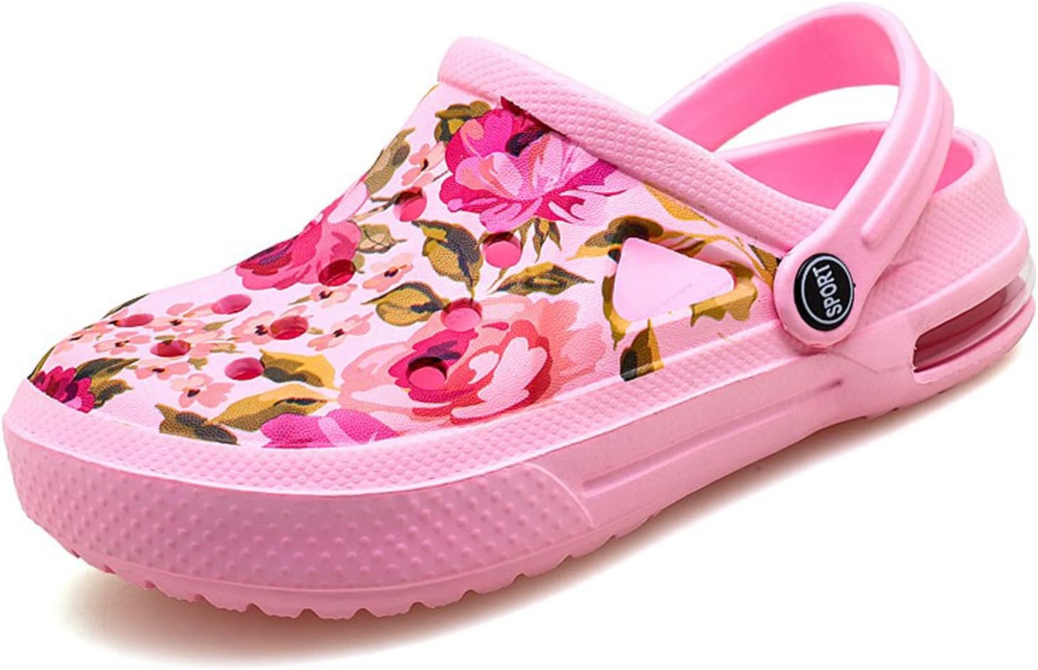 

FLIOZY мужские и женские садовые сабо, летние садовые туфли, легкие пляжные тапочки, водные сандалии для бассейна, для дома и улицы, нескользящие сабо-сандалии, розовый