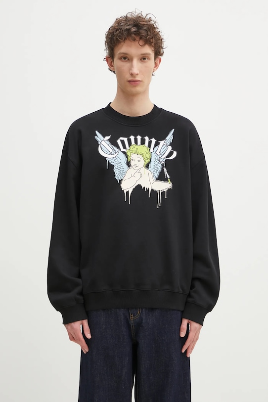 

Хлопковая толстовка County Angel Boxy Crewneck Black Multico Marcelo Burlon, черный