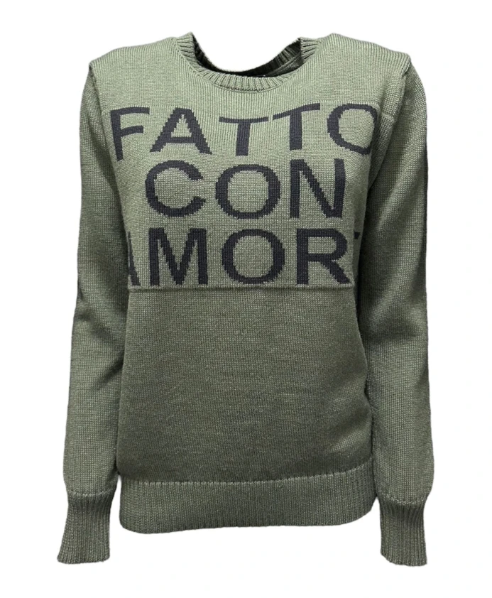 

Вязаный пуловер зеленого цвета, модель gi23160 Giulia N Couture, зеленый