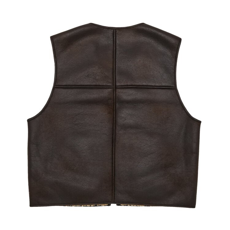 Утепленный жилет Supreme Reversible Faux Shearling Work Vest, коричневый — фото 2