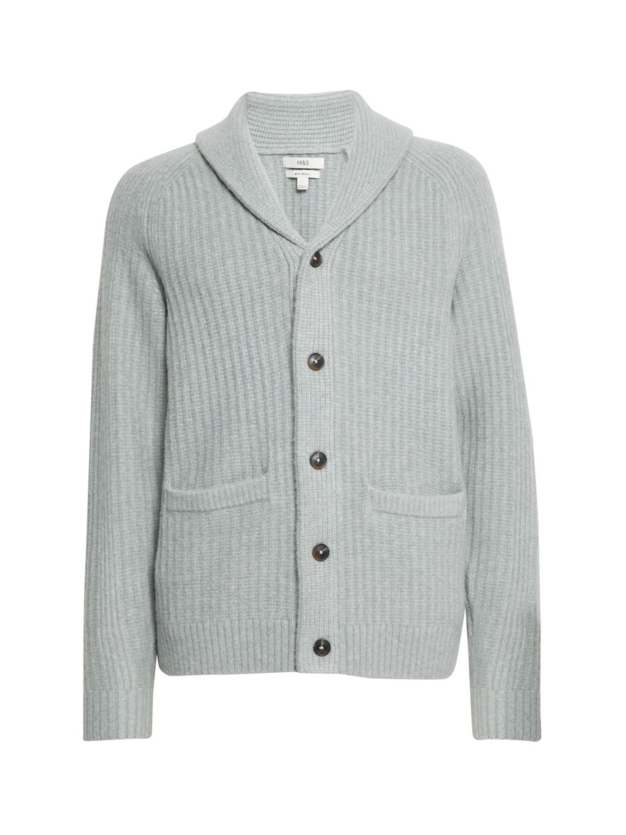 

Вязаный кардиган Marks & Spencer, цвет Silver grey