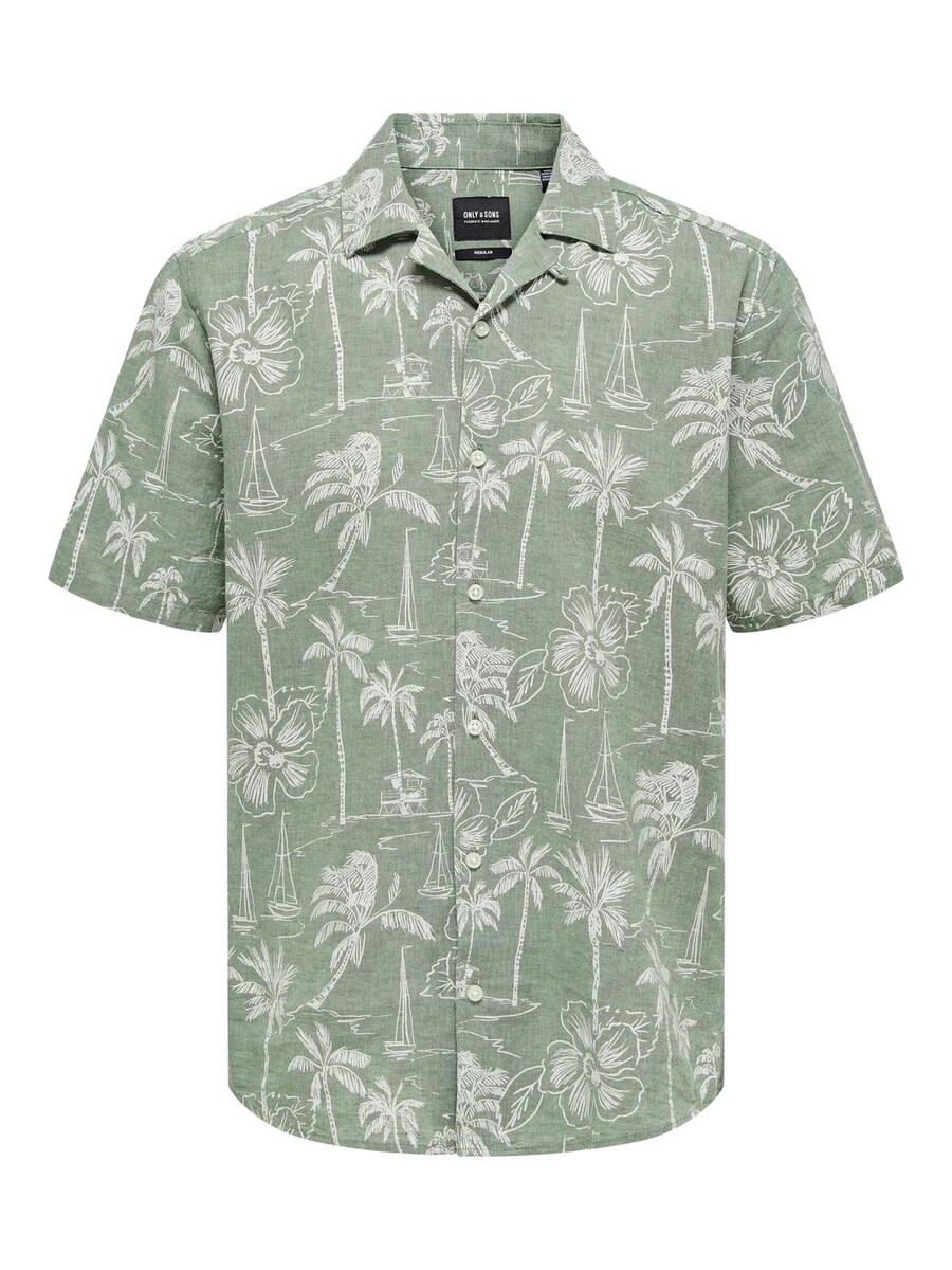 

Повседневная рубашка Only & Sons Regular fit Button Up Shirt Caiden, зеленый