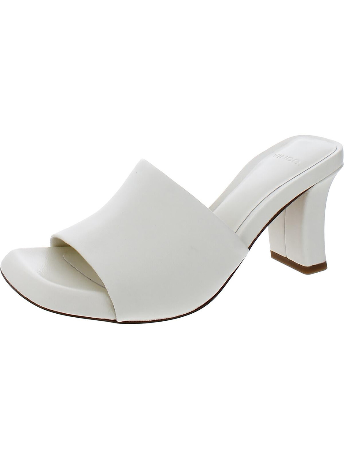 

Женские кожаные туфли Lulu с квадратным носком на каблуке Vince, цвет Marble Cream Leather