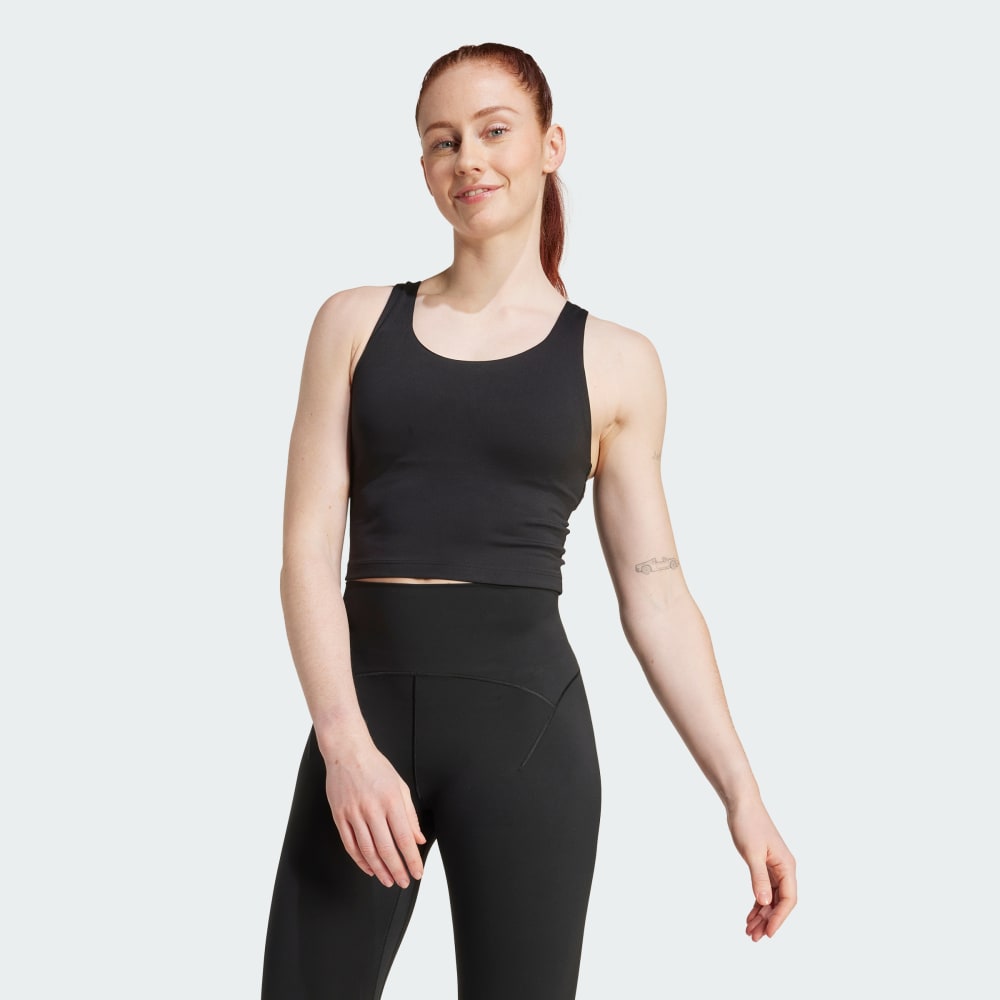 

Спортивный бюстгальтер Adidas All Me Medium Support Bra Tank Top, черный