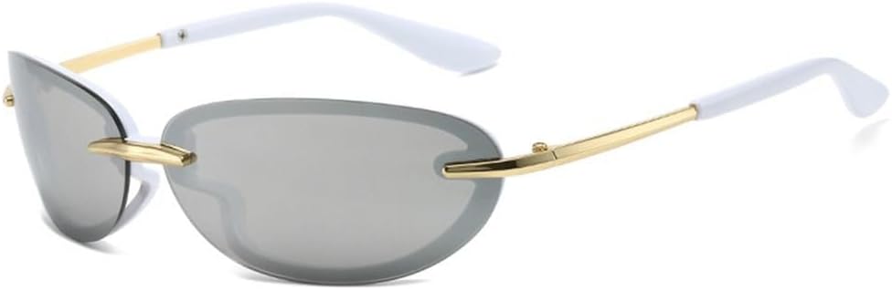 

Солнцезащитные очки прямоугольной формы в стиле Y2K, без оправы, с защитой от УФ-излучения UV400, спортивные, для вождения, конфетного цвета, сине-зеленые, для активного отдыха KTUCN, White Mercury