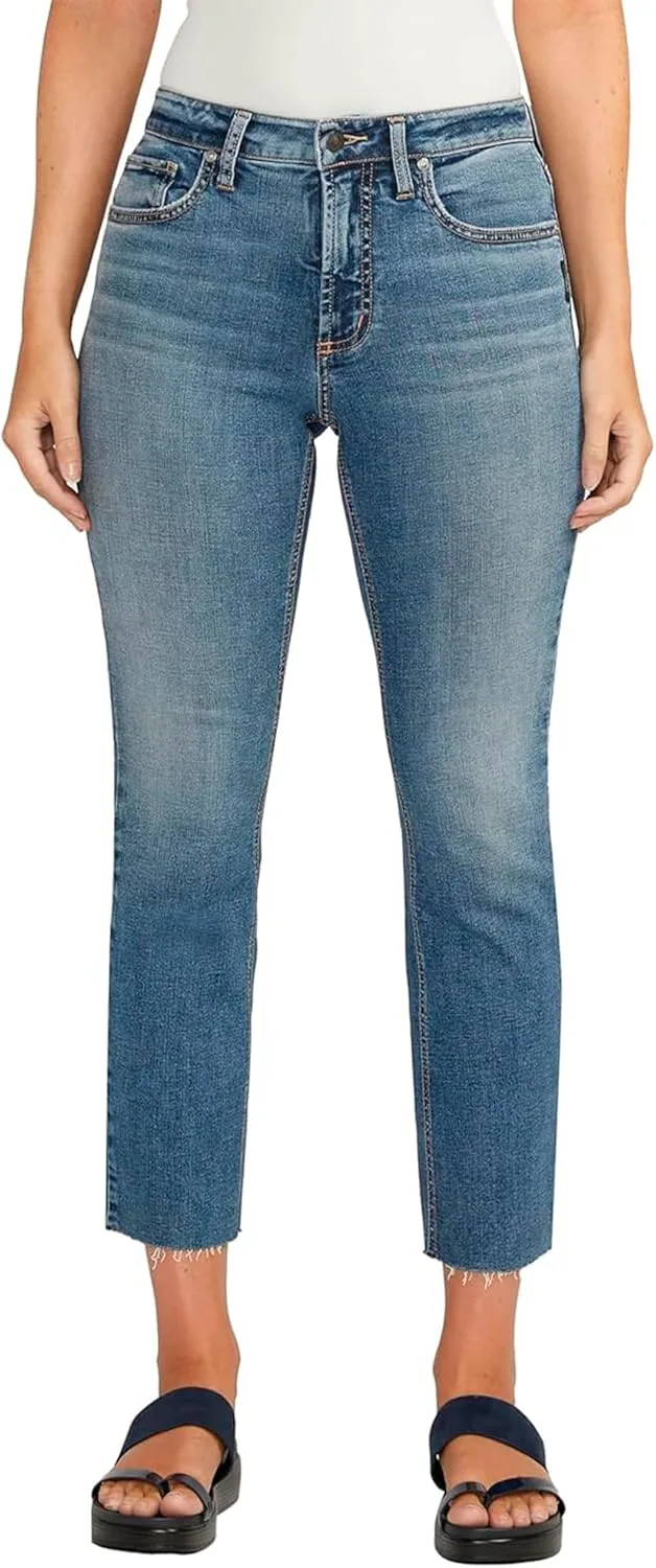 

Silver Jeans Co. Женские джинсы Most Wanted Mid Rise Straight Leg Crop