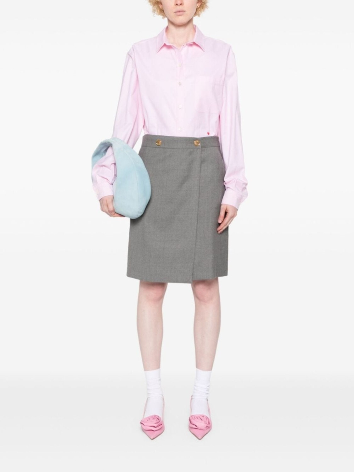 

Moschino рубашка с вышитым сердцем, розовый