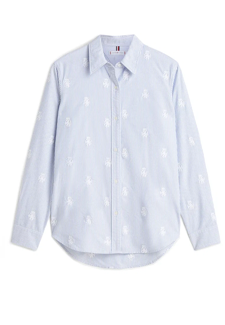 Рубашка оксфорд Relaxed Fit, с вышивкой Crest, TH Mainline Tommy Hilfiger, синий — фото 4