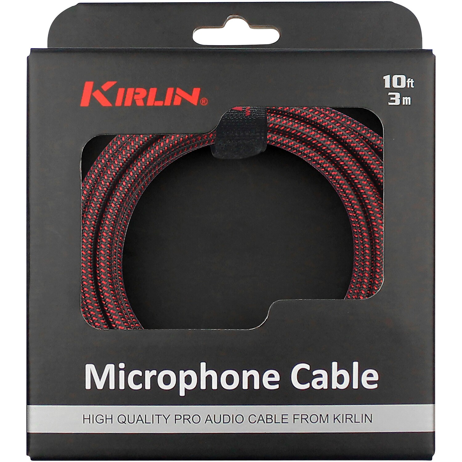 

Микрофонный кабель Kirlin XLR «папа» — «мама» XLR — черно-красная тканая оболочка, длина 10 футов.