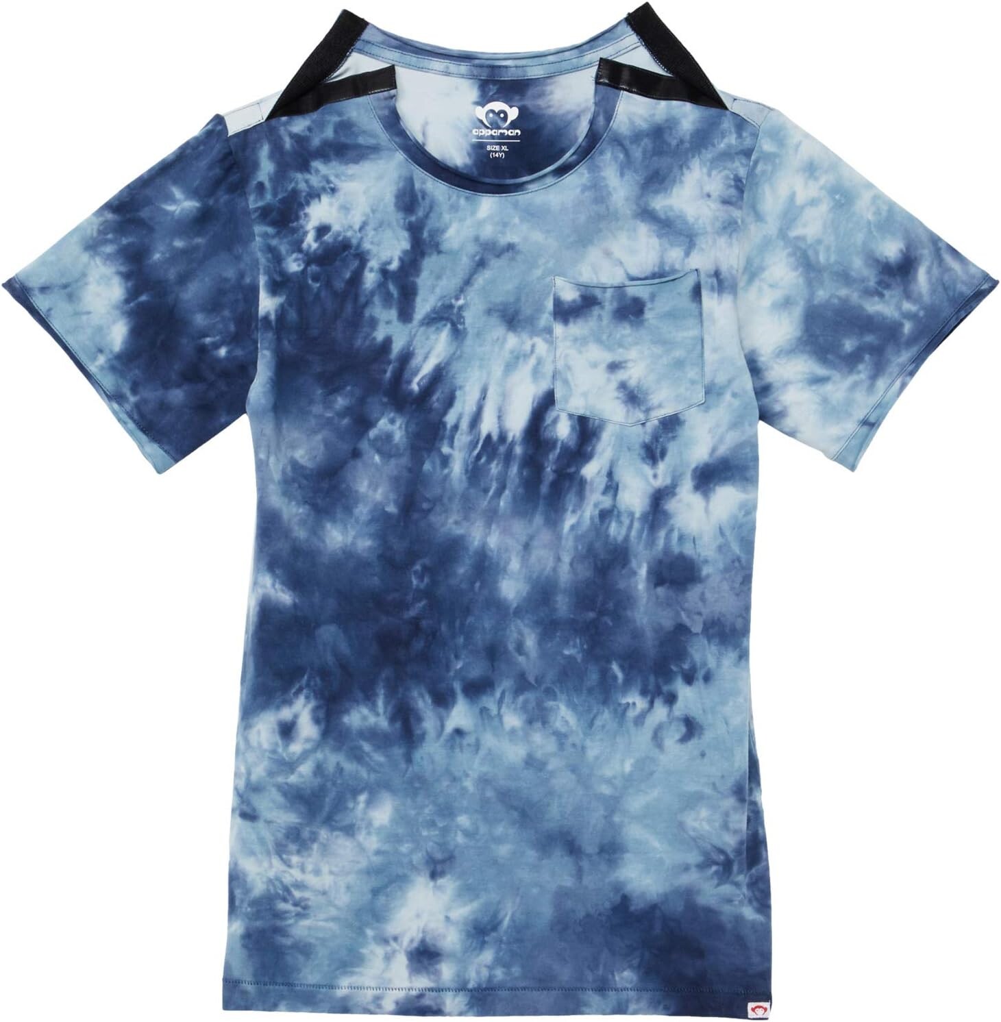 

Футболка Appaman Adaptive Tie-Dye Concert Tee with Chest Pocket, цвет Navy Tie-Dye