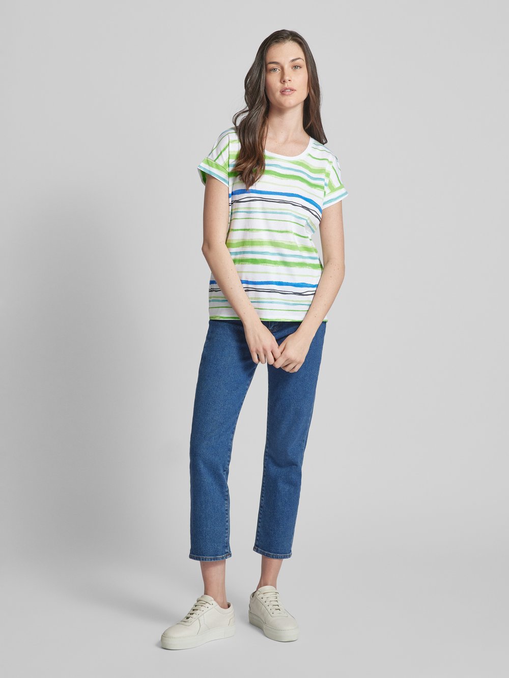 

Футболка с полосатым узором Esprit, кремовый