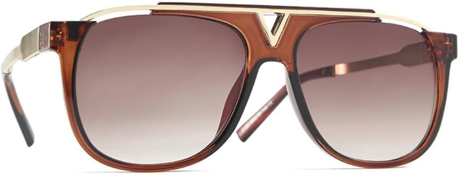 

Большие солнцезащитные очки для женщин и мужчин, винтажные зеркальные линзы с градиентом, металлические солнцезащитные очки для женщин с защитой от УФ-излучения UV400 generic, 3