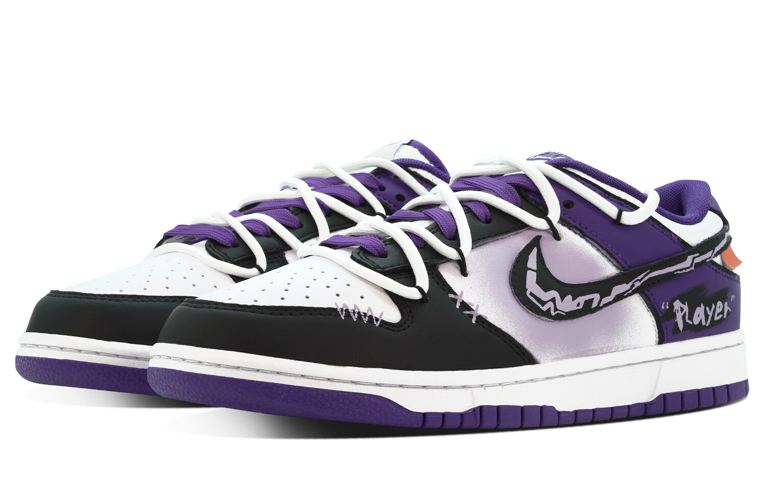 

Кроссовки Nike Dunk Skateboarding Shoes Men Low-top White/purple/black, фиолетовый