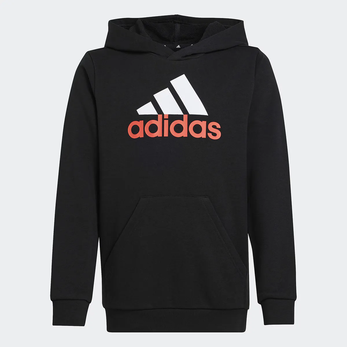 Толстовка для мальчиков Adidas Essentials из хлопка с двухцветным большим логотипом, черный — фото 2