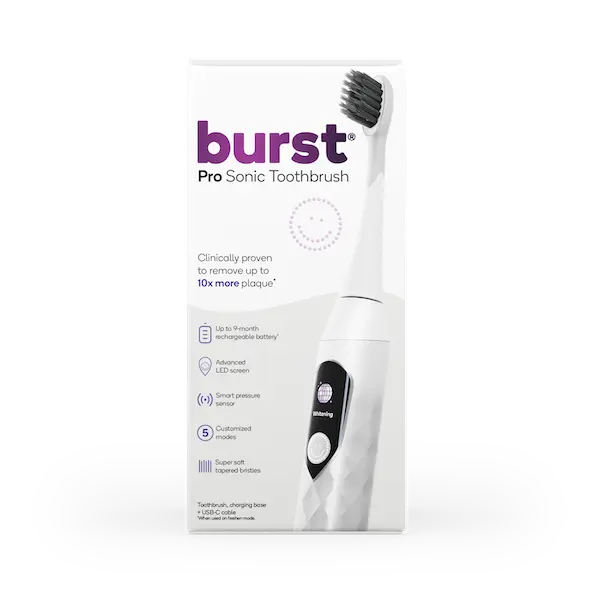 Звуковая зубная щетка белая, 1 шт. Burst Oral Care Pro — фото 3