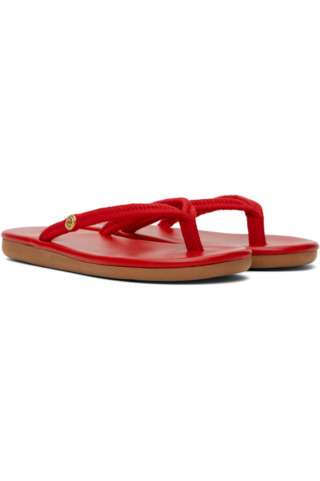 Саионара вьетнамки с верёвочными ремнями Ancient Greek Sandals, красный — фото 4