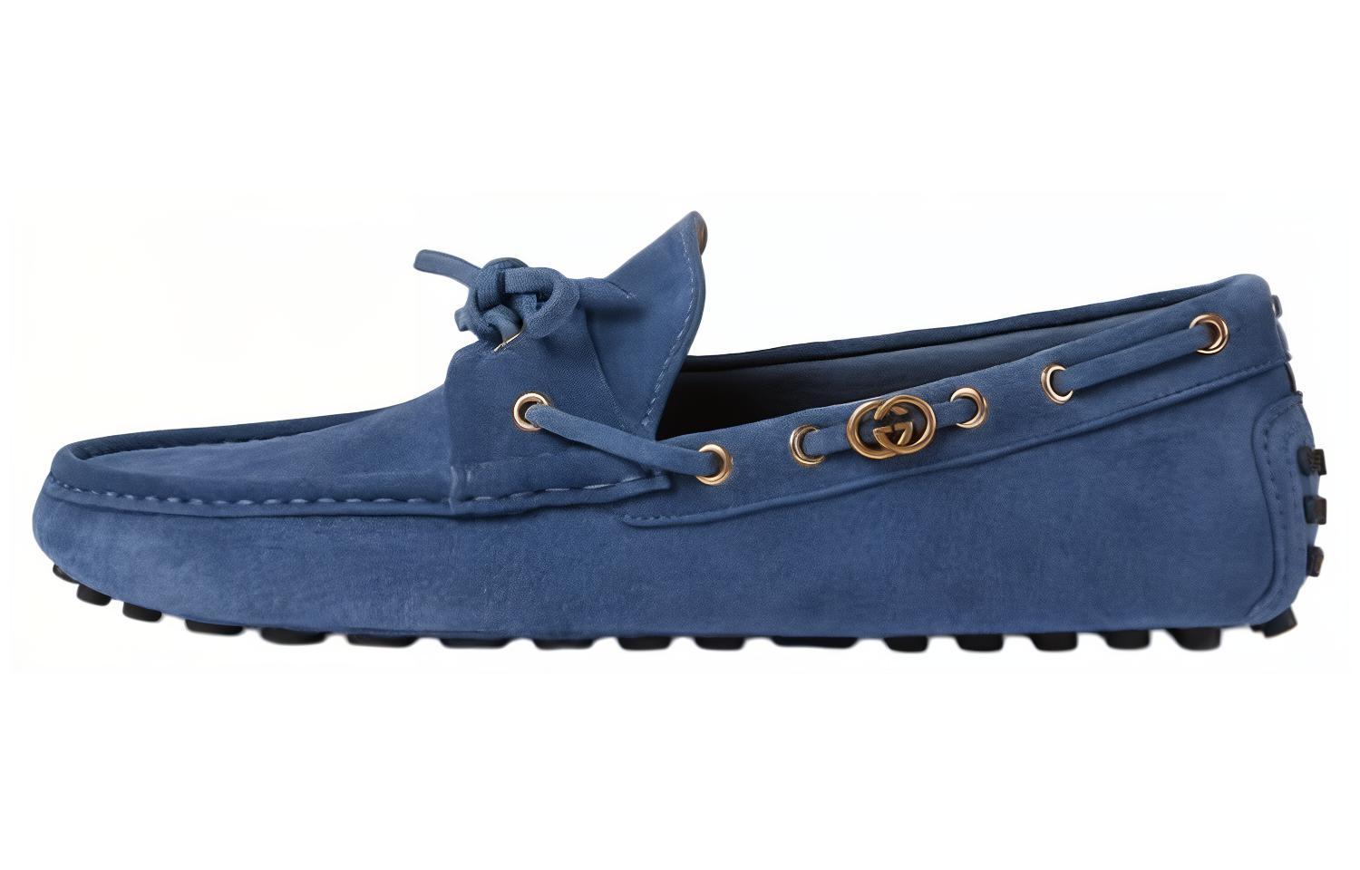 

GUCCI Лоферы Gommino Interlocking, синие, мужские