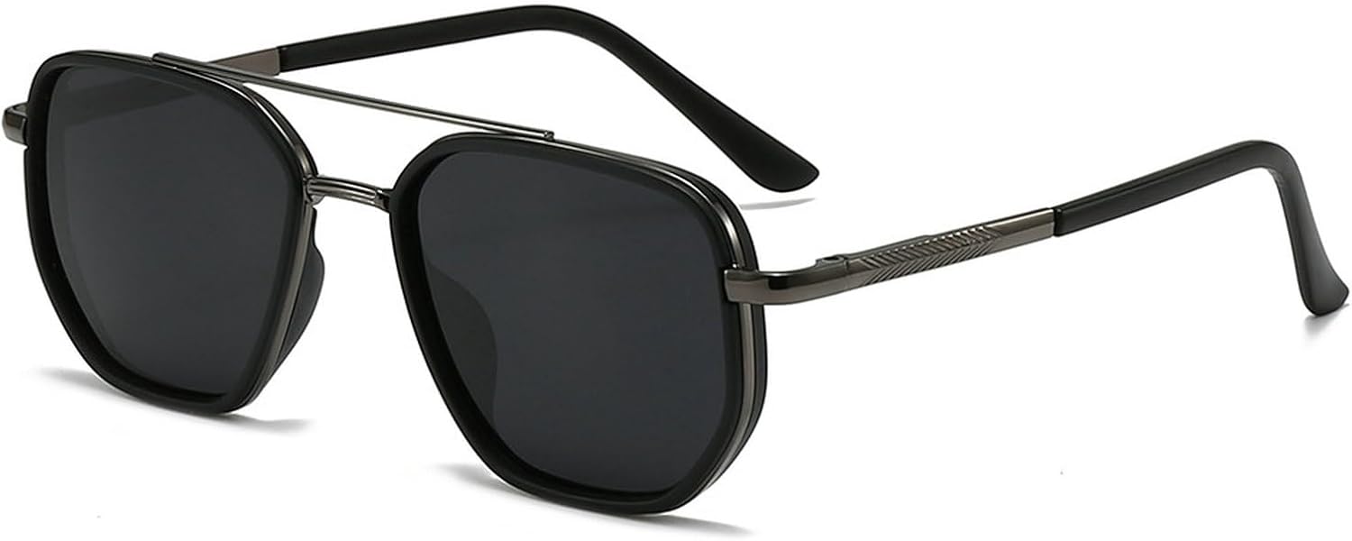 

Поляризованные солнцезащитные очки-пилот для женщин, квадратная оправа, двойные линзы, солнцезащитные очки для вождения, путешествий и активного отдыха, защита от УФ-излучения mincl, C2