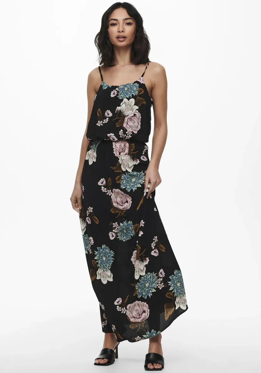 

ONLY платье макси "ONLWINNER S/L MAXI DRESS NOOS PTM", на тонких бретелях, черный