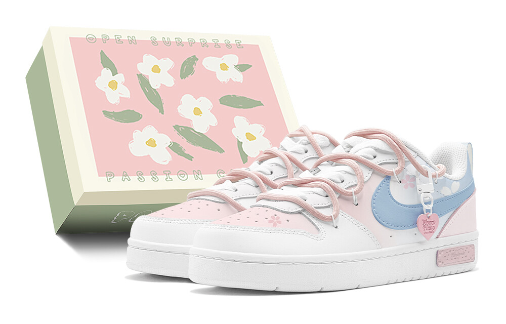 Кроссовки Nike Court Borough Skateboard Shoes Women's Low-Top Blue, розовый